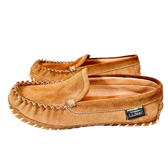 L.L.BEAN Vintage Wicked Good Suede Moccasin Slippers - Picture 2 of 8